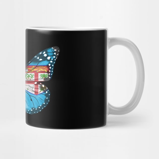 Fijian Flag  Butterfly - Gift for Fijian From Fiji by Country Flags